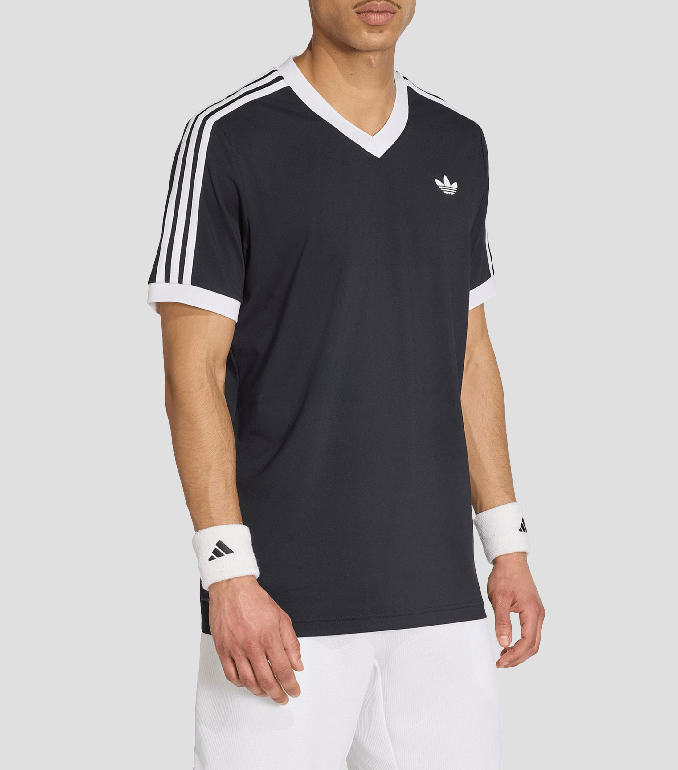 Playera para tennis cuello V manga corta lisa Hombre